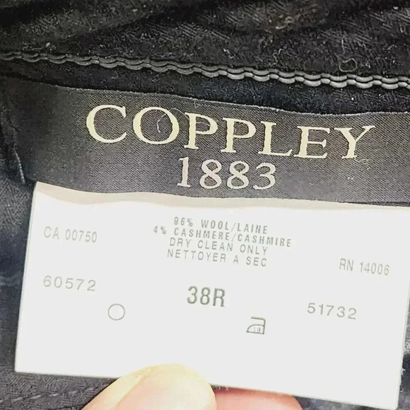 Coppley 1883 Mens Gray Plaid Wool Cashmere Dress Pants 38 Made In Canada 24CT - Picture 5 of 8